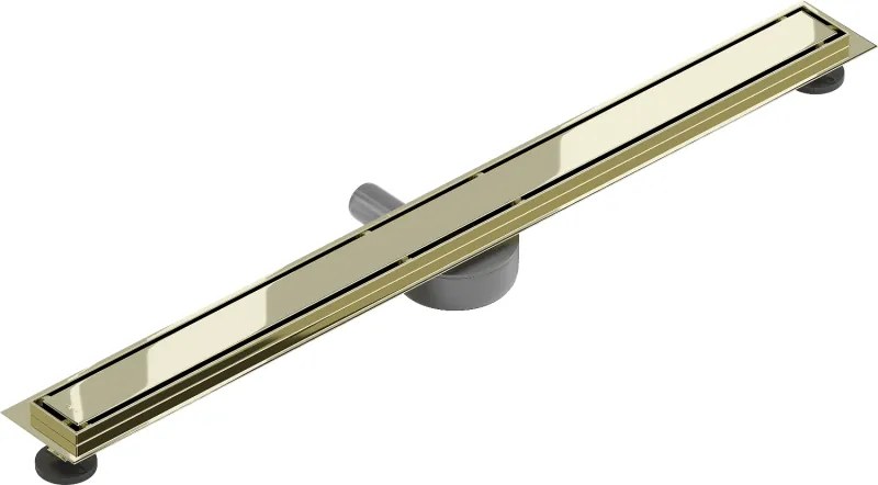 Mexen Flat 360°, nerezový sprchový žľab vzor M13 2v1 na vloženie dlažby 90 cm, zlatá lesklá, 1510090-40