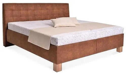 Čalúnená posteľ Victoria 180x200, hnedá, vrátane matraca
