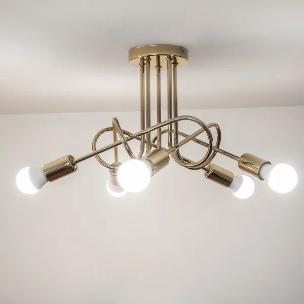 Prisadený luster OXFORD 5×E27/15W/230V zlatý