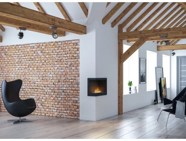 InFire - Rohový BIO krb 45x60 cm 3kW čierna