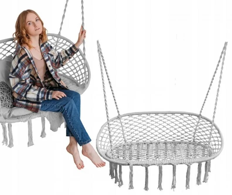 Závesné hojdacie kreslo Alina sivé