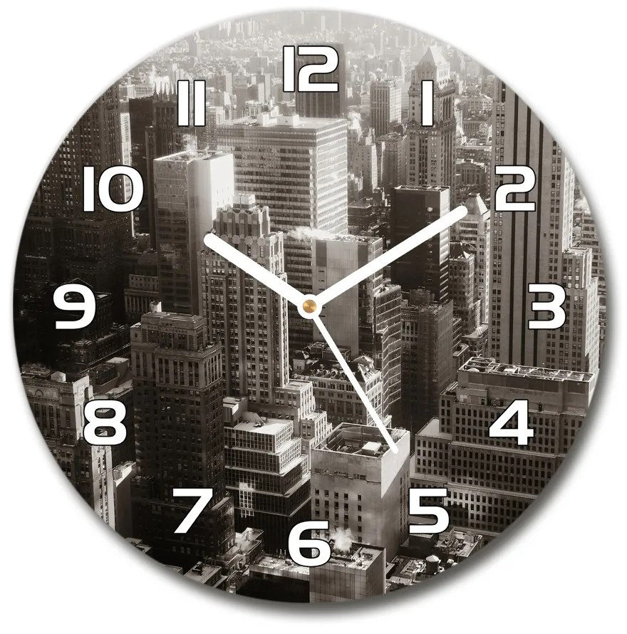 Sklenené hodiny okrúhle New York pl_zso_30_f_94115661