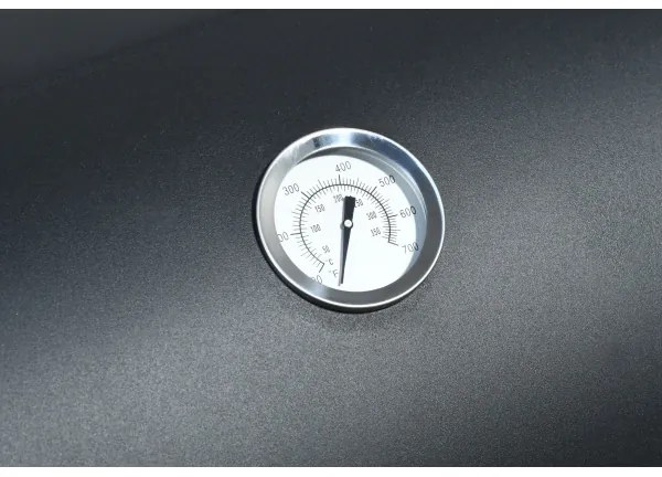 Gril na drevené uhlie s údiarňou čierna/drevo