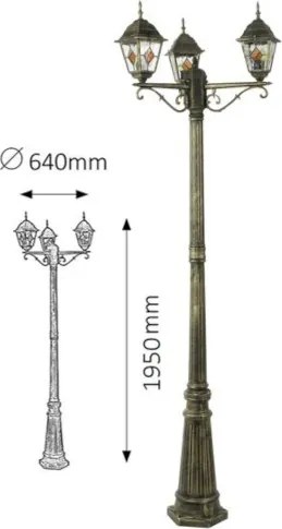 Exteriér Tiffany lampa stojaca Rabalux 8186 MONACO IP43