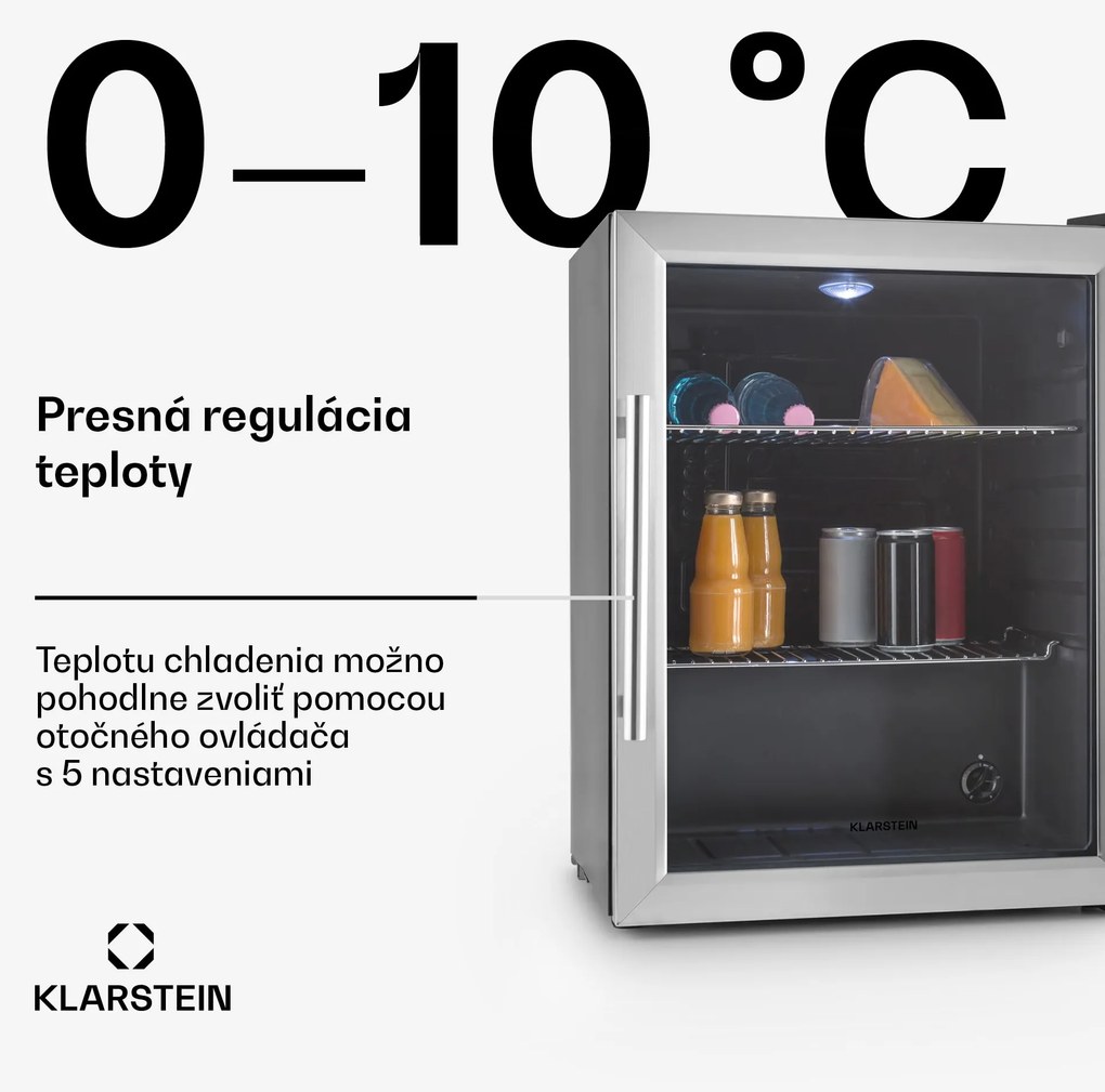 Klarstein Beersafe XL, chladnička, 60 l, energet. trieda D, sklenené dvierka, nehrdzavejúca oceľ