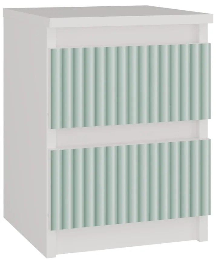 Detský nočný stolík MALWA M2 ARTESO bielo-zelený