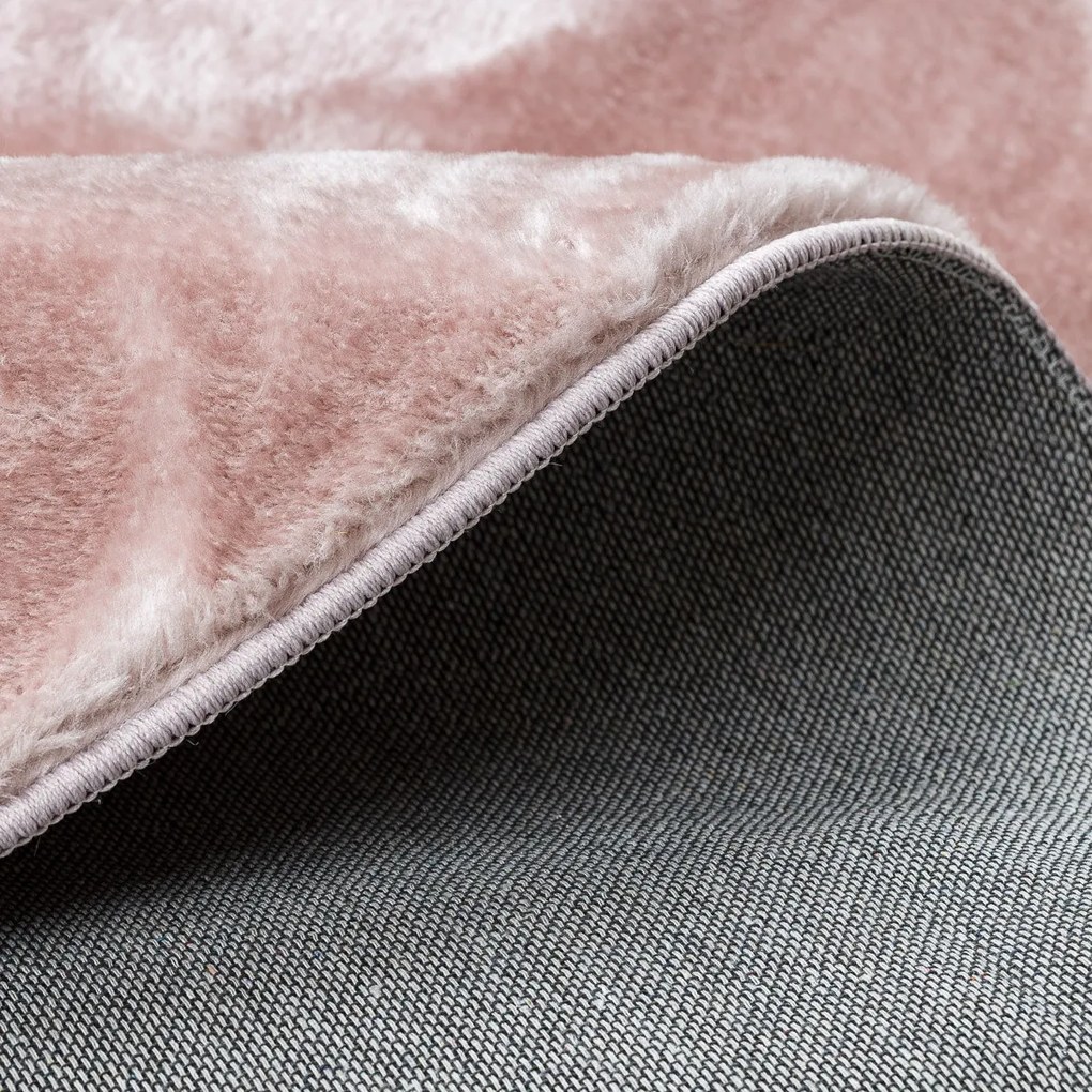 Kusový koberec Visco Rabbit Pink 8 kruh, 160x160 (priemer) kruh, ružová, detská izba, Dywany Łuszczów