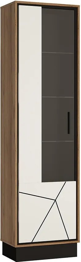 Vitrína Brolo BROV01L 1D dub catania/čierna perla/mdf biela hg