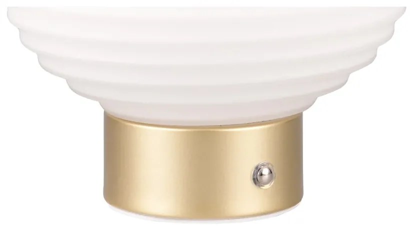 Stmievateľná LED stolová lampa v bielej a zlatej farbe so skleneným tienidlom (výška 14,5 cm) Earl – Reality