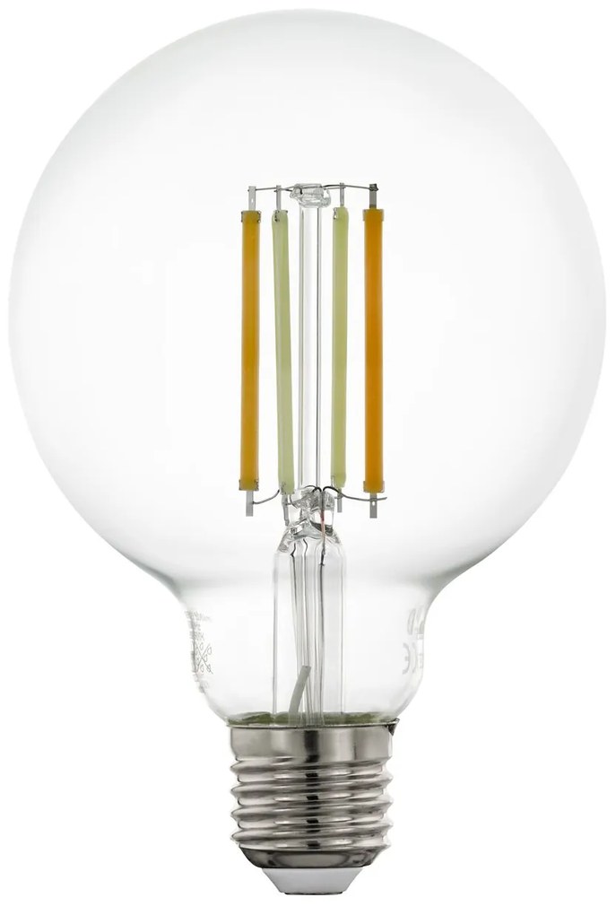 EGLO LED múdra filamentová žiarovka, E27, G95, 6W, 2200-6500K, 806lm, teplá-studená biela, číra