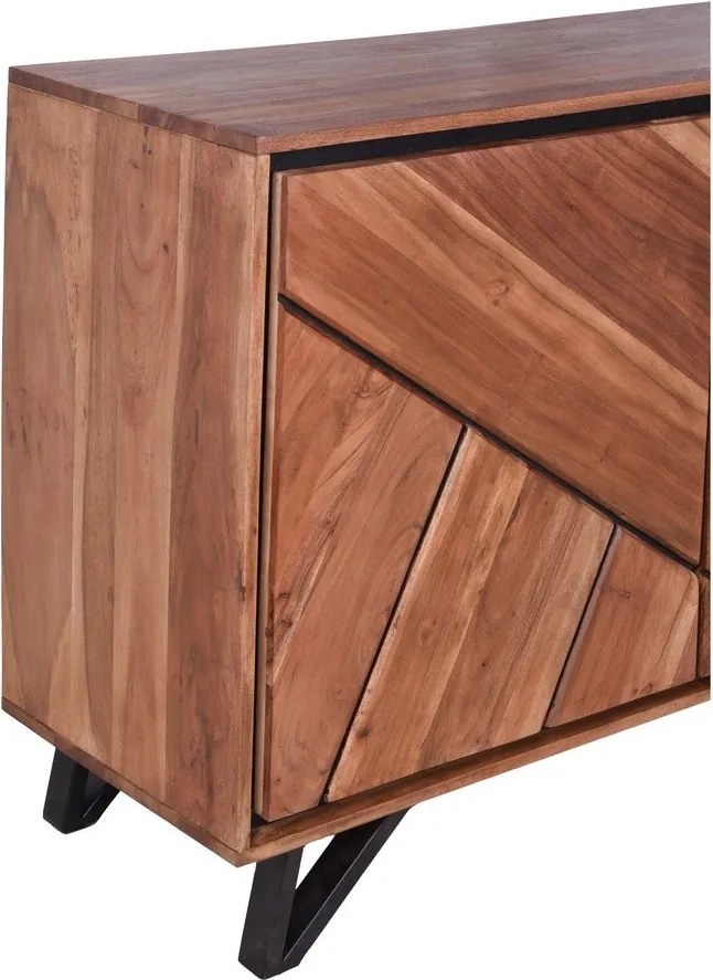 Skrinka z masívu akácie v prírodnej farbe 120x78x40 cm Ambala – Interia Home &amp; Living