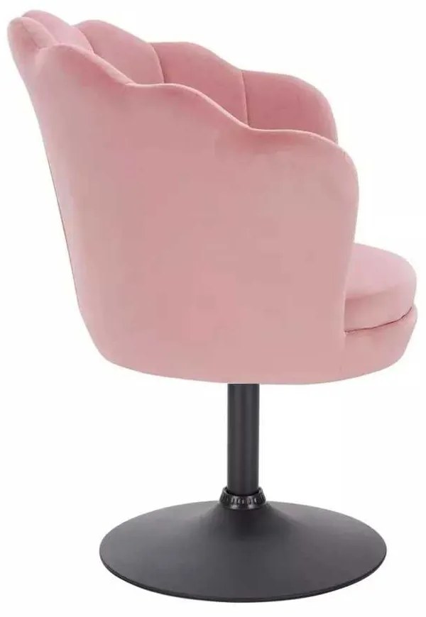 LuxuryForm DESIGN Kreslo FREY VELUR na čiernom tanieri - ružové