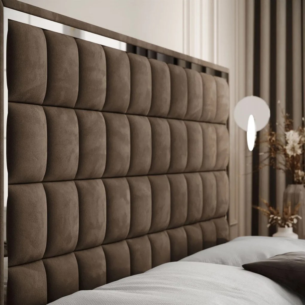 VYSOKÁ ČALÚNENÁ POSTEĽ NOEMI SILVER 160X200 ROYAL VELVET 196