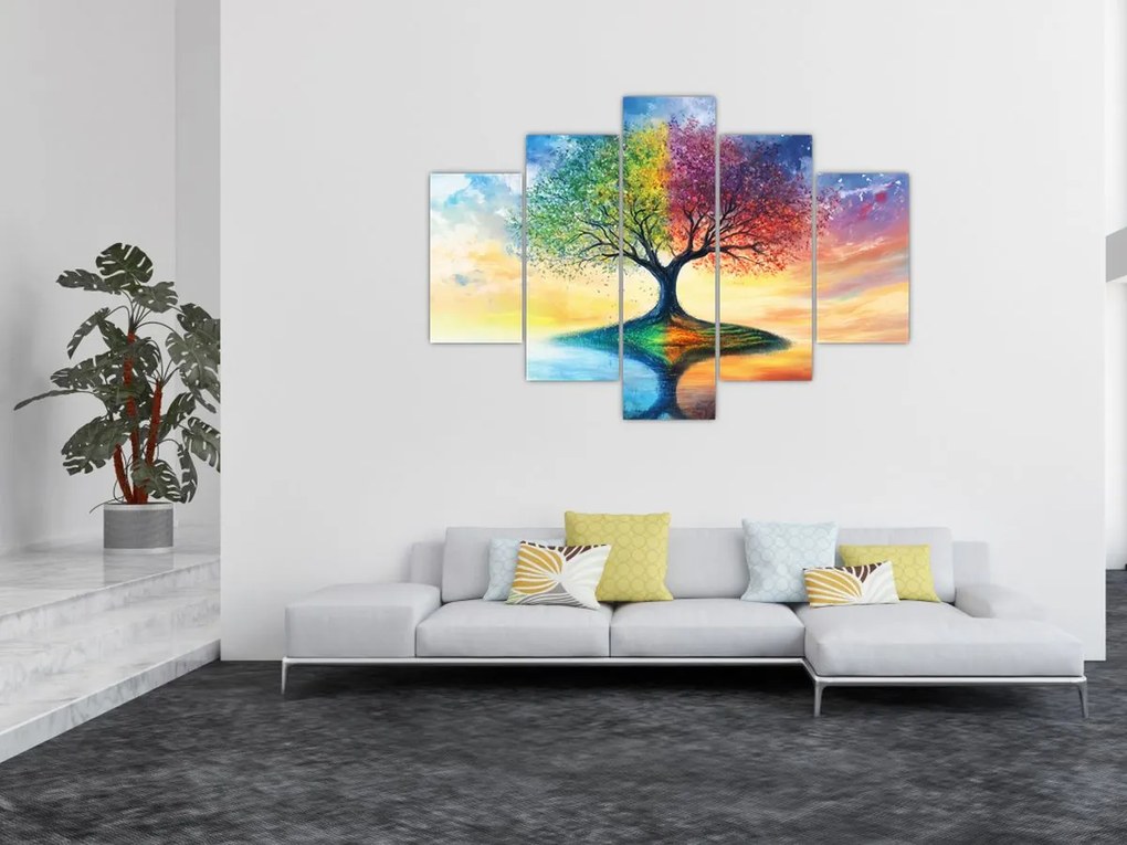 Obraz – Maľovaný strom ročných období (150x105 cm)