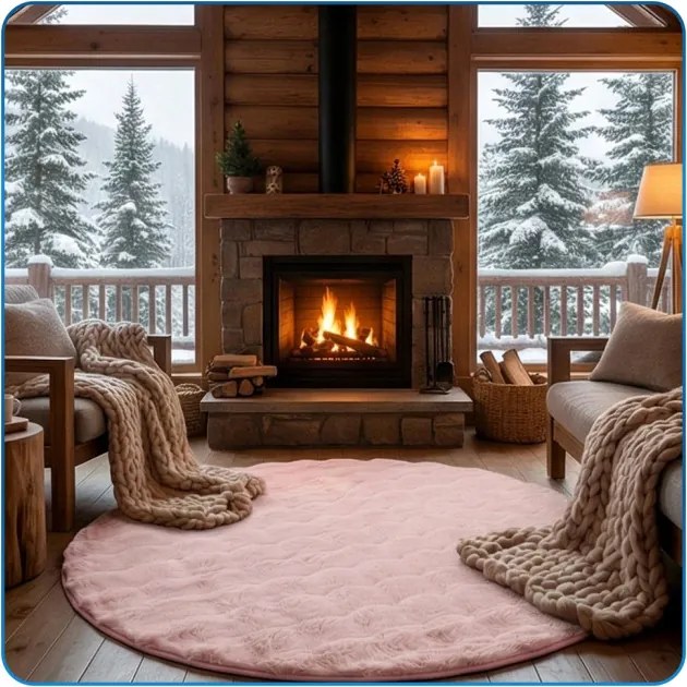 Koberec Rabbit Bubble ružový kruh