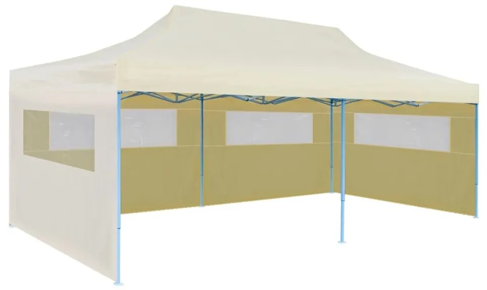 vidaXL Krémový skladací párty stan 3 x 6 m