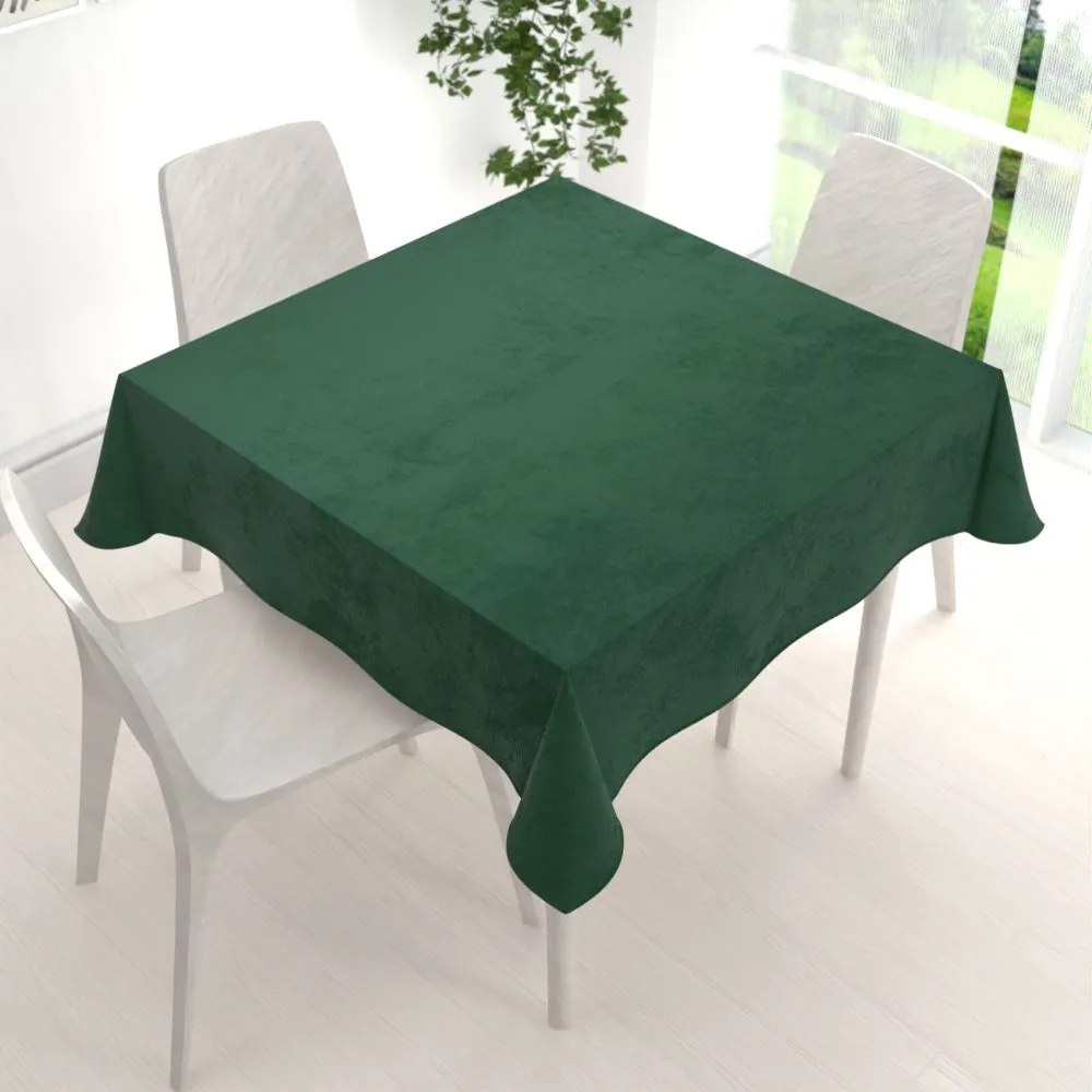 Biante Veľký zamatový štvorcový obrus Velvet Prémium SVP-012 Zelený 180x180 cm