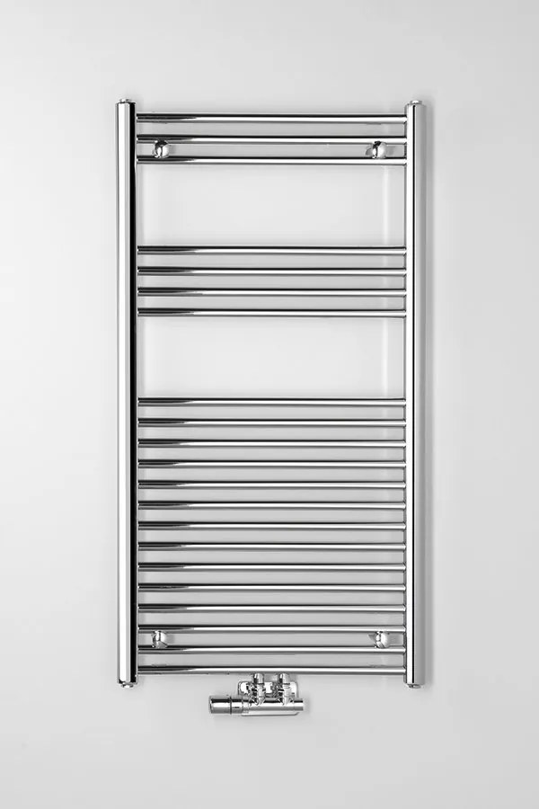 Aqualine, ALYA vykurovacie teleso rovné 600x1118 mm, stredové pripojenie, chróm, 1145-10