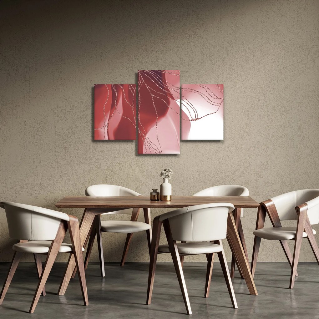 Obraz - Červená abstraktná kvetina N⁰1 (90x60 cm)