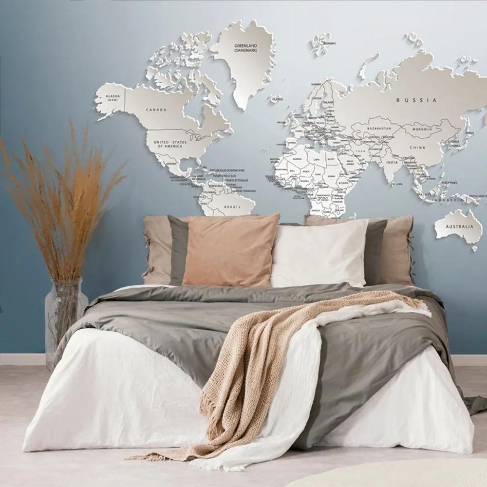 Samolepiaca tapeta mapa sveta v originálnom prevedení - 450x300