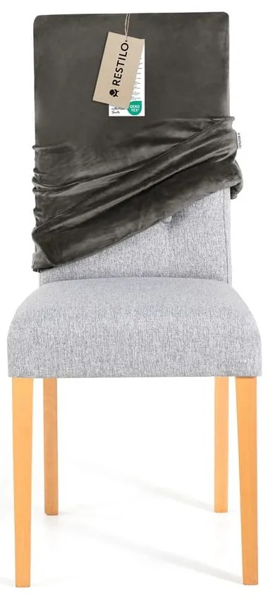 Sivé napínacie poťahy v súprave 4 ks na stoličku 48 cm Sento – Restilo