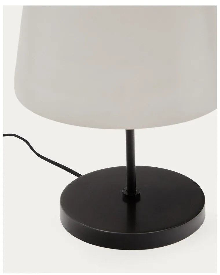 Čierno-biela stolová lampa so skleneným tienidlom (výška 38 cm) Nefar – Kave Home