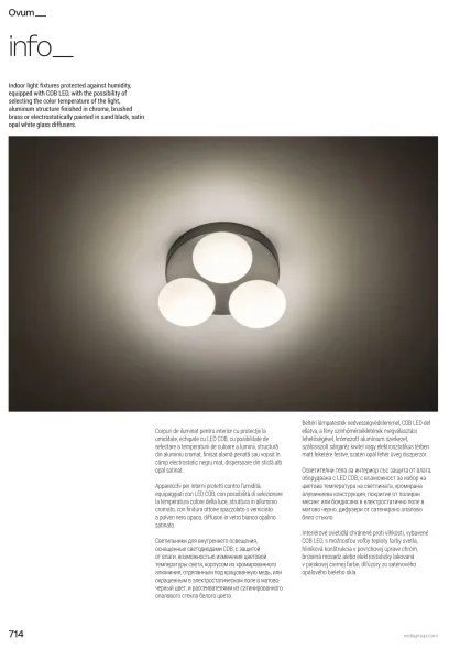 Redo 01-4308 - LED Kúpeľňové stropné svietidlo OVUM 3xLED/5W/230V IP44 čierne