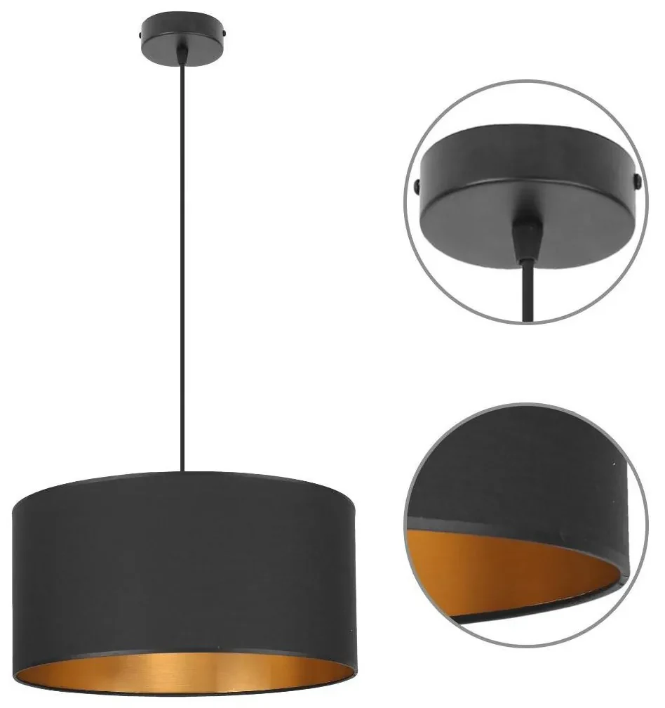 Závesné svietidlo Shade, 1x textilné tienidlo (výber z 2 farieb), (výber z 2 farieb konštrukcie), (fi 40cm), g