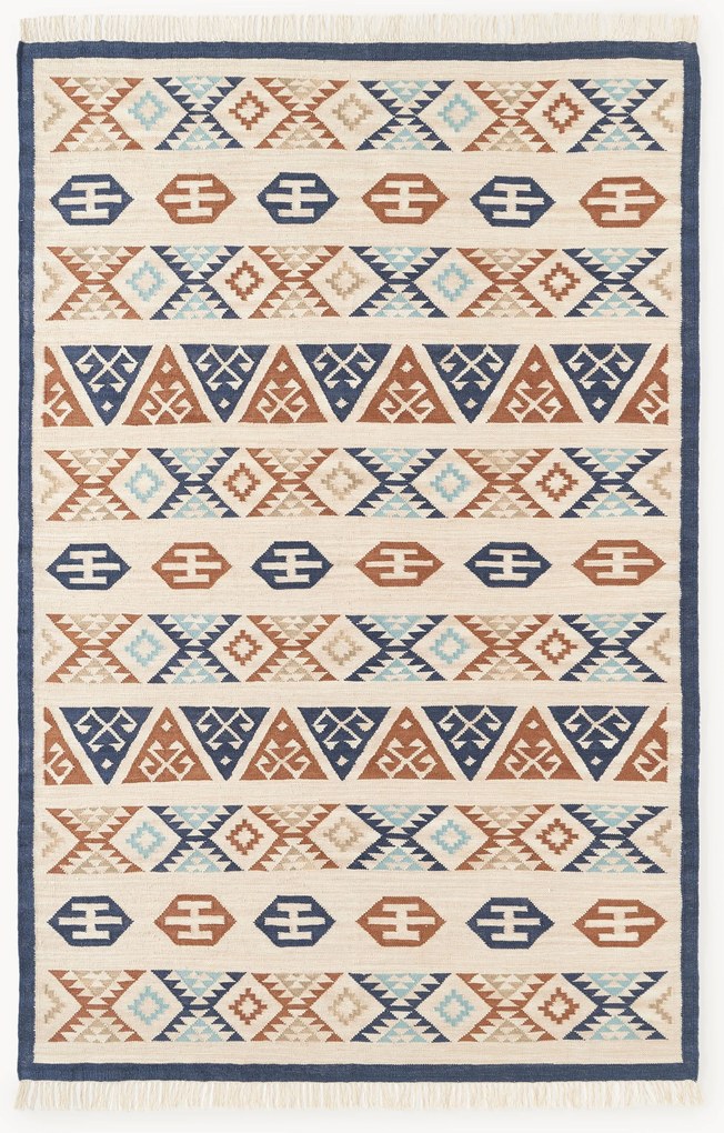 Ručne tkaný vlnený kelímový koberec Anisa