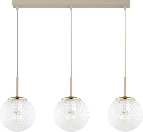 Brilagi - Závesný luster na lanku STELLA 3xE27/60W/230V béžová/zlatá