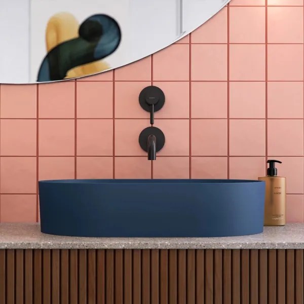 OMNIRES OVOUNMB - Umyvadlo OVO 55x36 cm dolomit/matná modrá