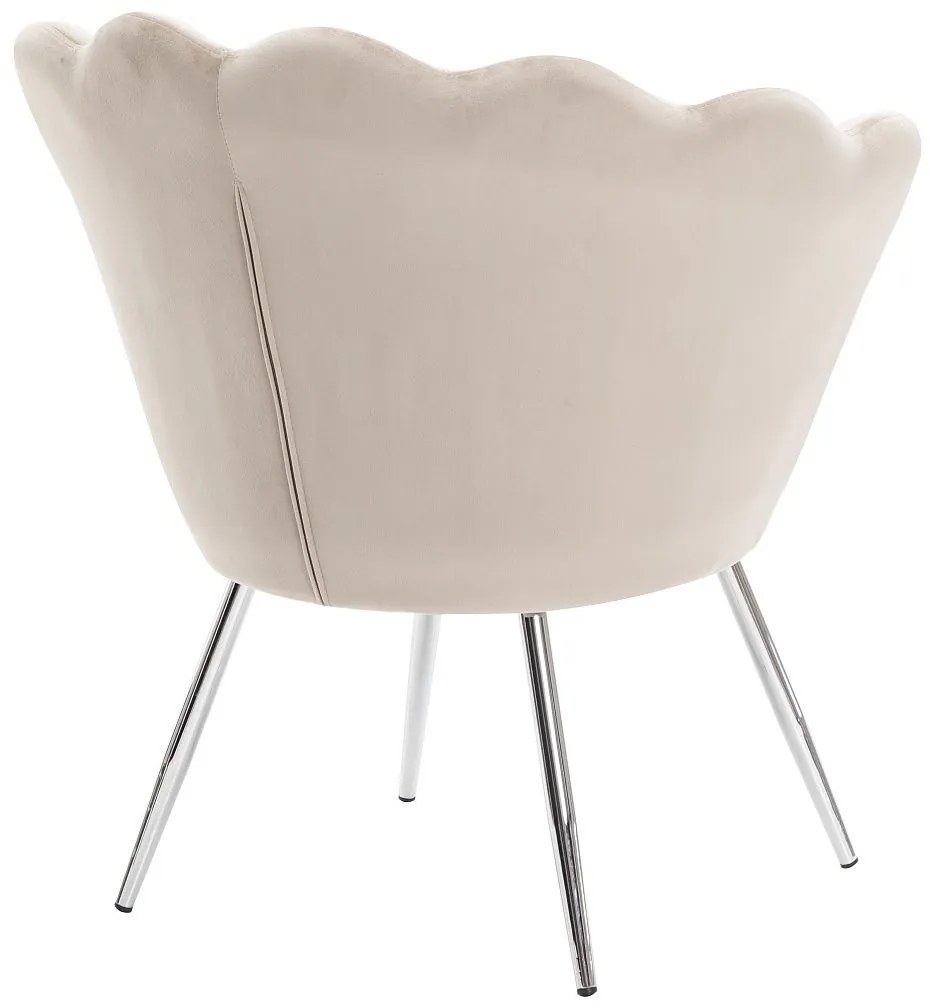 LuxuryForm DESIGN Kreslo FREY VELUR so striebornými nohami - latte