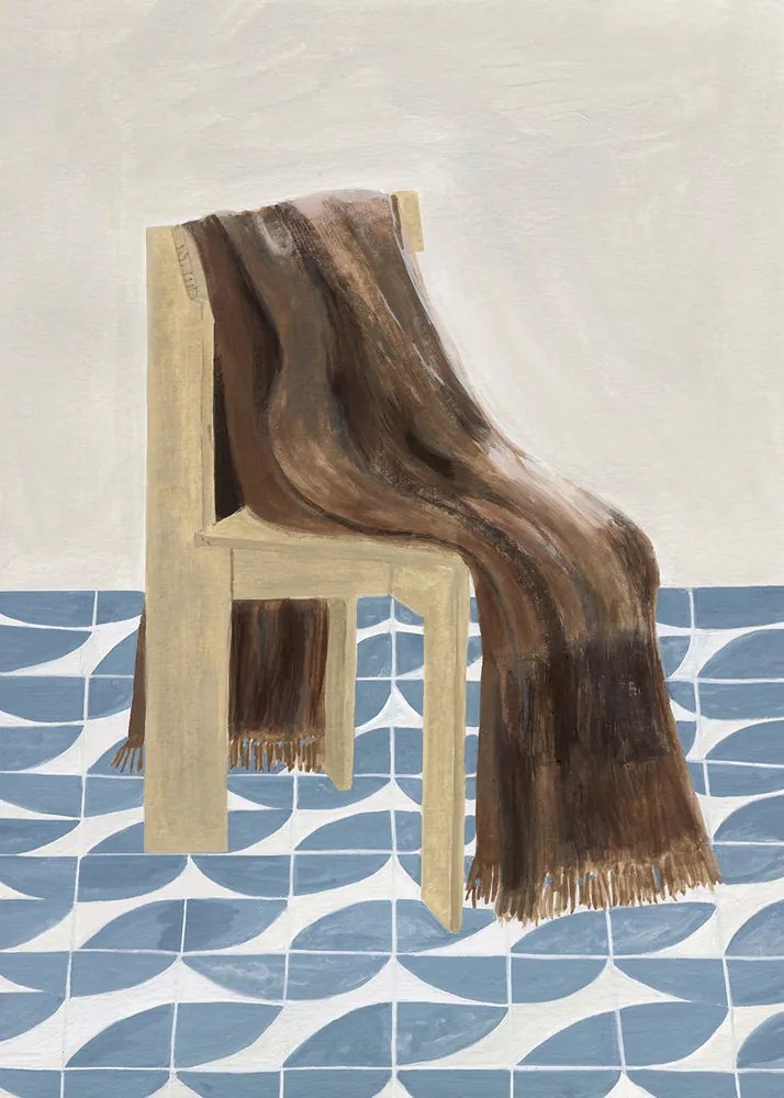 The Poster Club Plagát Chair with Blanket by Isabelle Vandeplassche 50x70