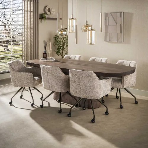Jedálenský stôl XXL 20-27 Arcadia 240x105cm Drevo Hnedá Acacia - Komfort-nábytok