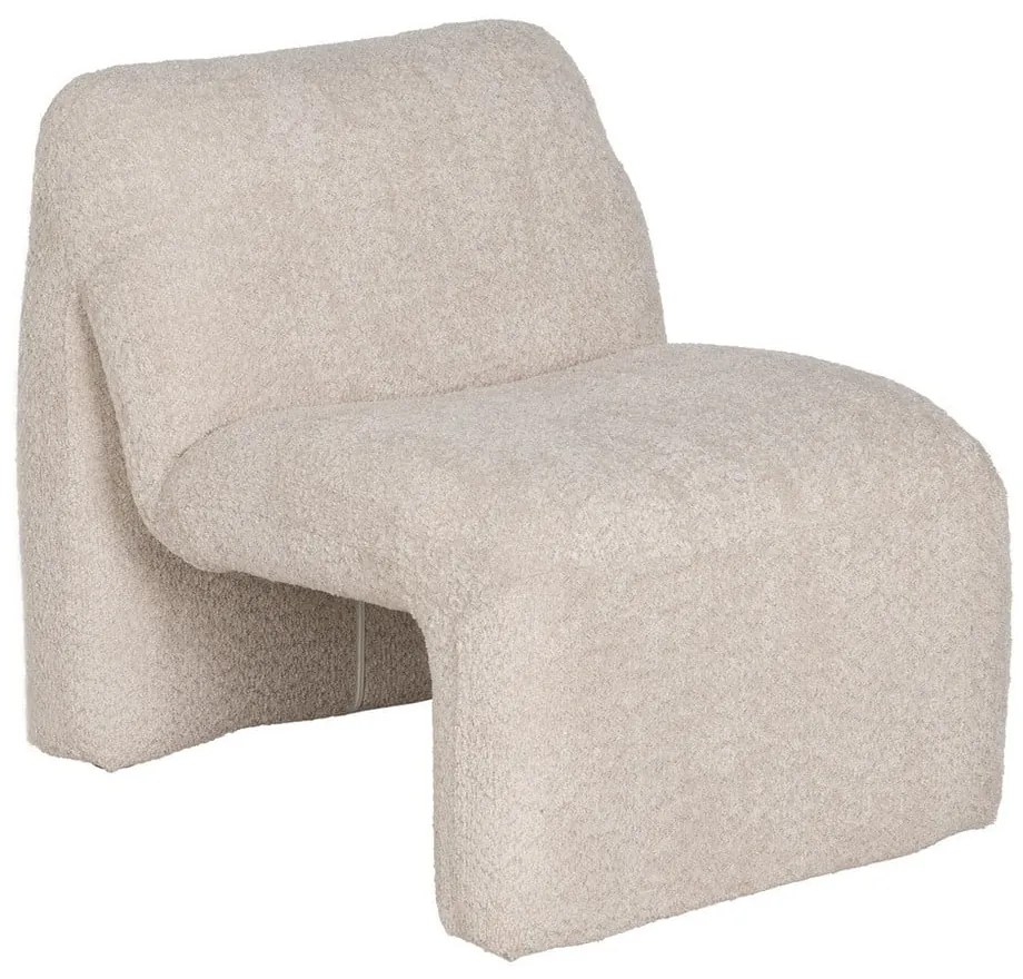 Béžové kreslo z textílie buklé – Ixia