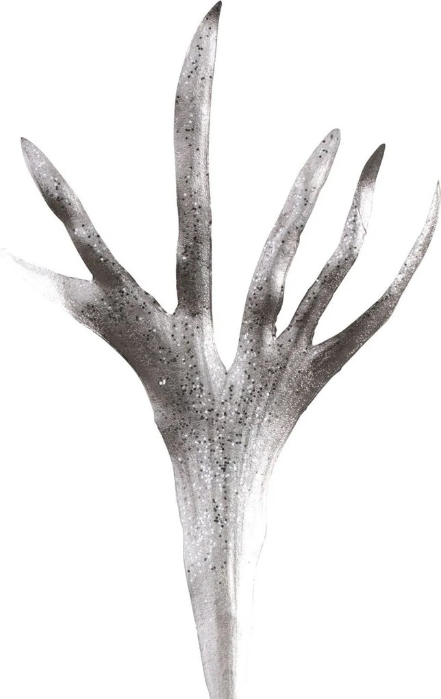 Dekoračné strieborná kvetina s trblietkami Horns - 26 * 90cm
