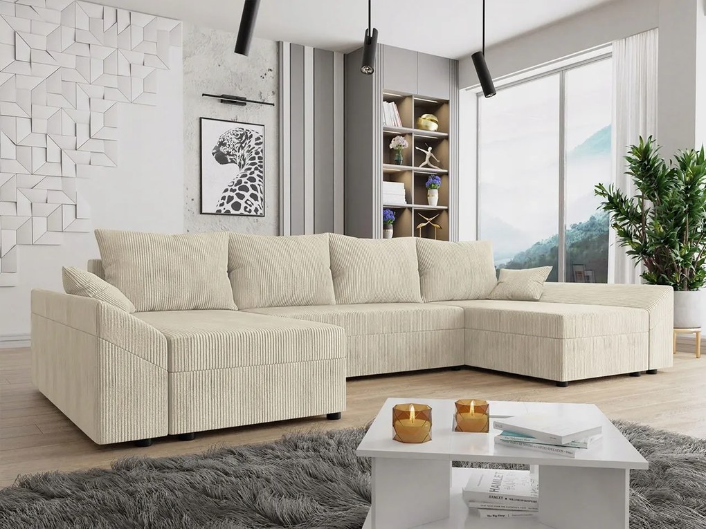 Rohová sedacia súprava U Pepina (krémová)