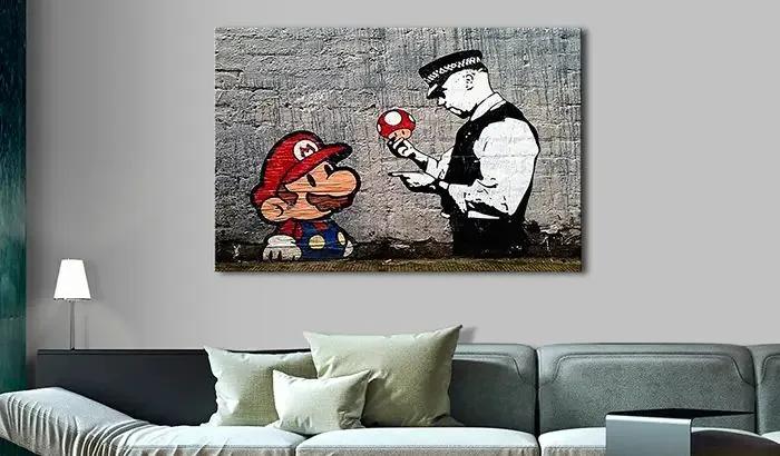 Obraz - Mario and Cop by Banksy Veľkosť: 90x60, Verzia: Standard