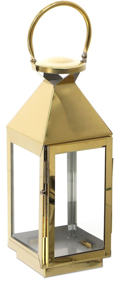 Plechový lampáš - zlatý (40x15 cm) - moderný štýl