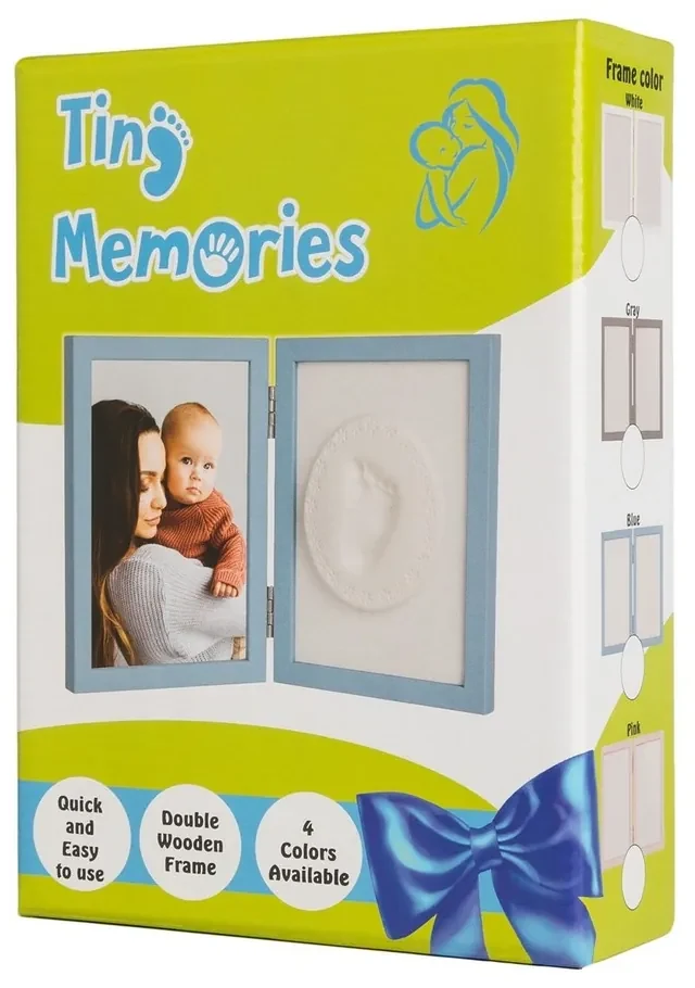 Dvojitý fotorámik s odtlačkom Tiny Memories - biely