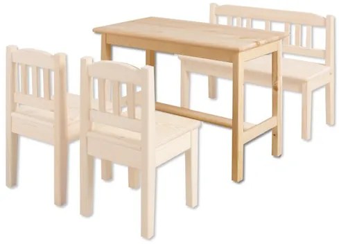 Detský drevený jedálenský stolík z masívu borovice