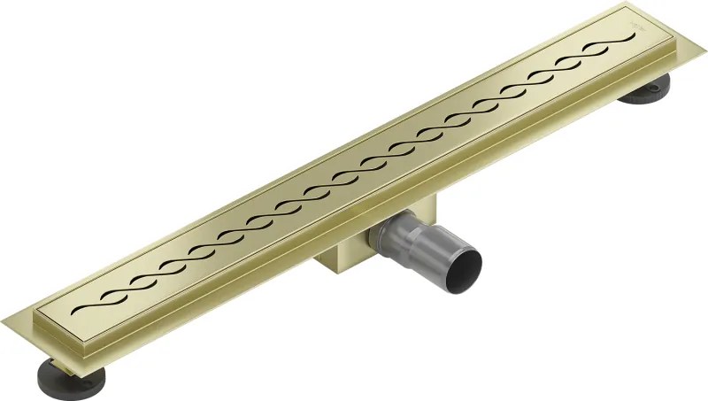 Mexen Flat, lineárny podlahový žľab 60 cm, M18, zlatá matná, 1A23060-15