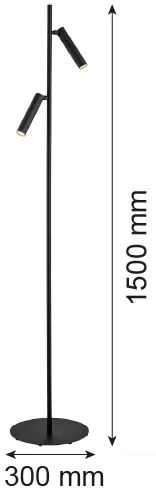 Argon 7082 - Stojacia lampa TORRE 2xG9/6W/230V čierna