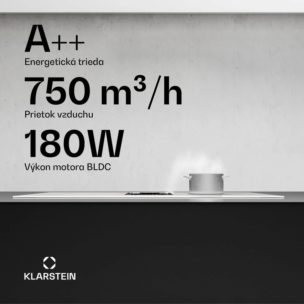 Klarstein AirJet FlexPro Down Air System, Indukčná doska + digestor, Flexi zóna, Booster