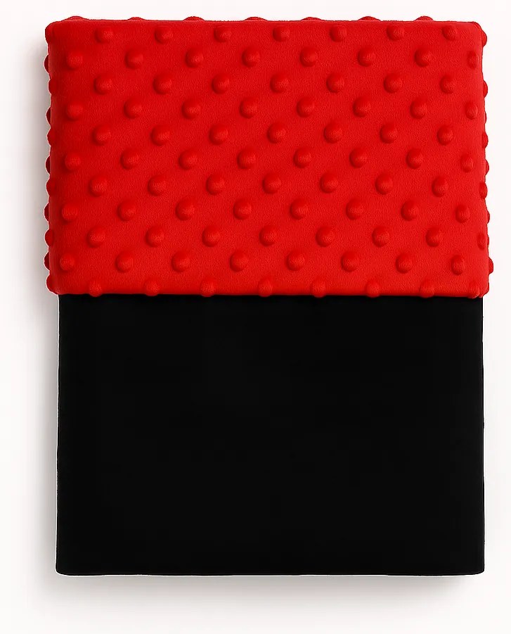 Detská deka čierna/minky červená 100x75 cm – mäkká obojstranná deka pre deti