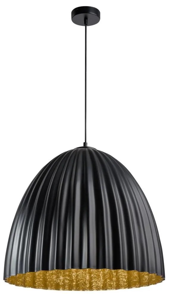 Luster na lanku TELMA 1xE27/60W/230V pr. 70 cm čierna/zlatá