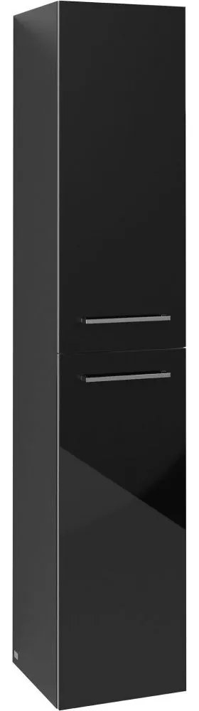 VILLEROY & BOCH Avento závesná vysoká skrinka, 2 dvierka, pánty vľavo, 350 x 372 x 1760 mm, Crystal Black, A89400B3