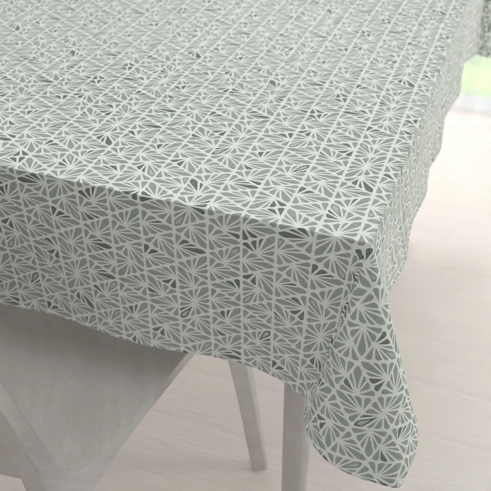 Biante Bavlnený obdĺžnikový obrus Sandra SA-627 Pastelovo zelená mozaika na bielom 50x100 cm