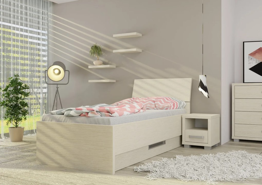 Wood Service Jednolôžko Lenka s úložným priestorom 90 x 200