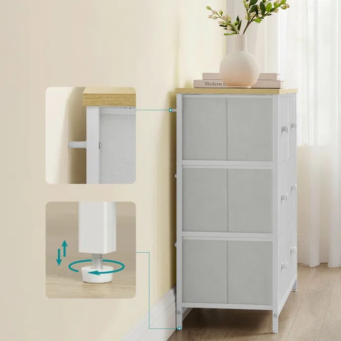 Autronic BONTEC Komoda 80x30x71cm, kov, šedá, AUK-E1032 GREY Farba: Biela